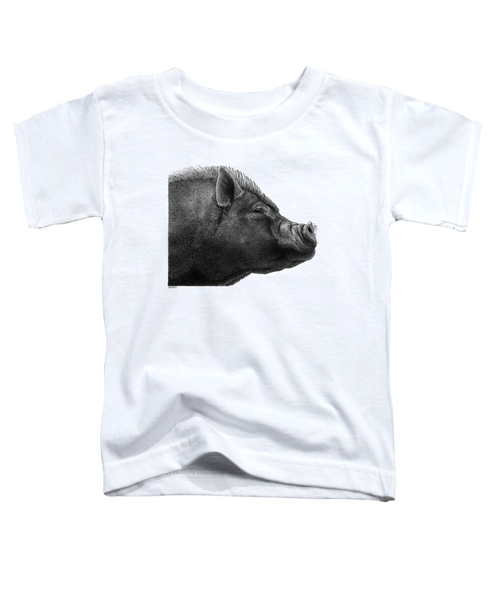 Razorback Toddler T-Shirt featuring the drawing Razorback by Scott Woyak