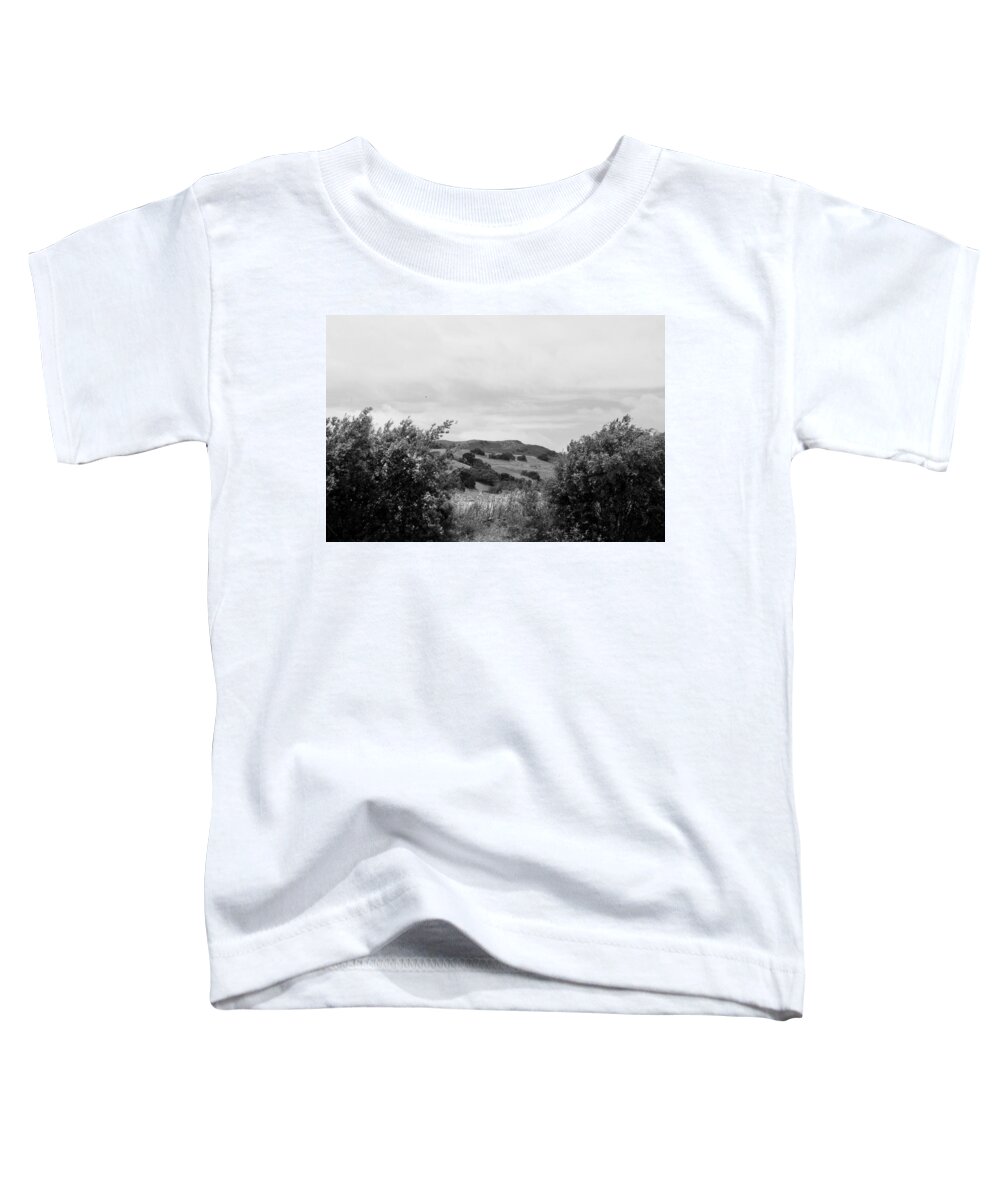 Black And White Toddler T-Shirt featuring the photograph Rolling Hills View II - BW by Kathleen Grace
