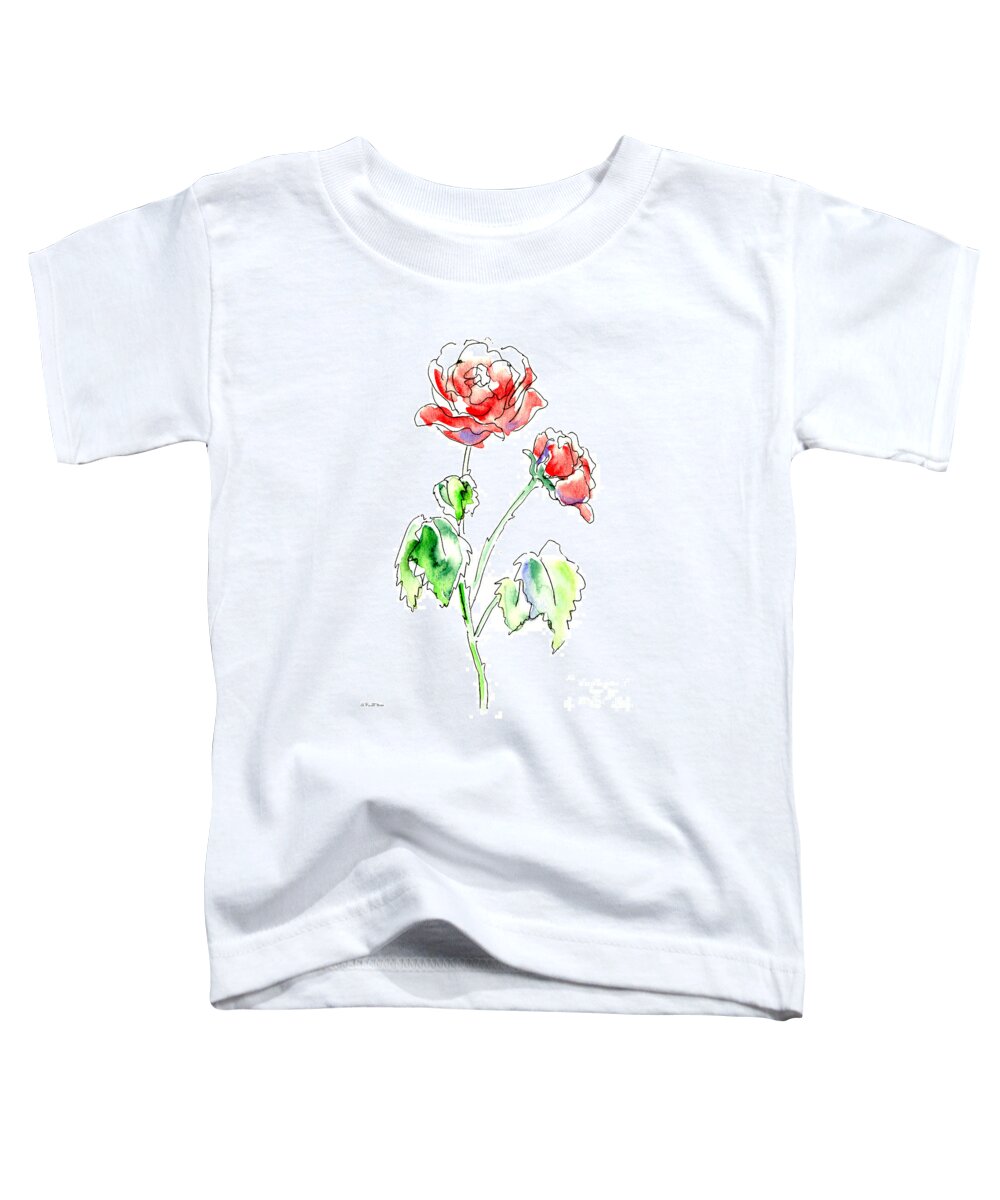 Rose Toddler T-Shirt featuring the painting Rose 2 Floral Painting by Gordon Punt