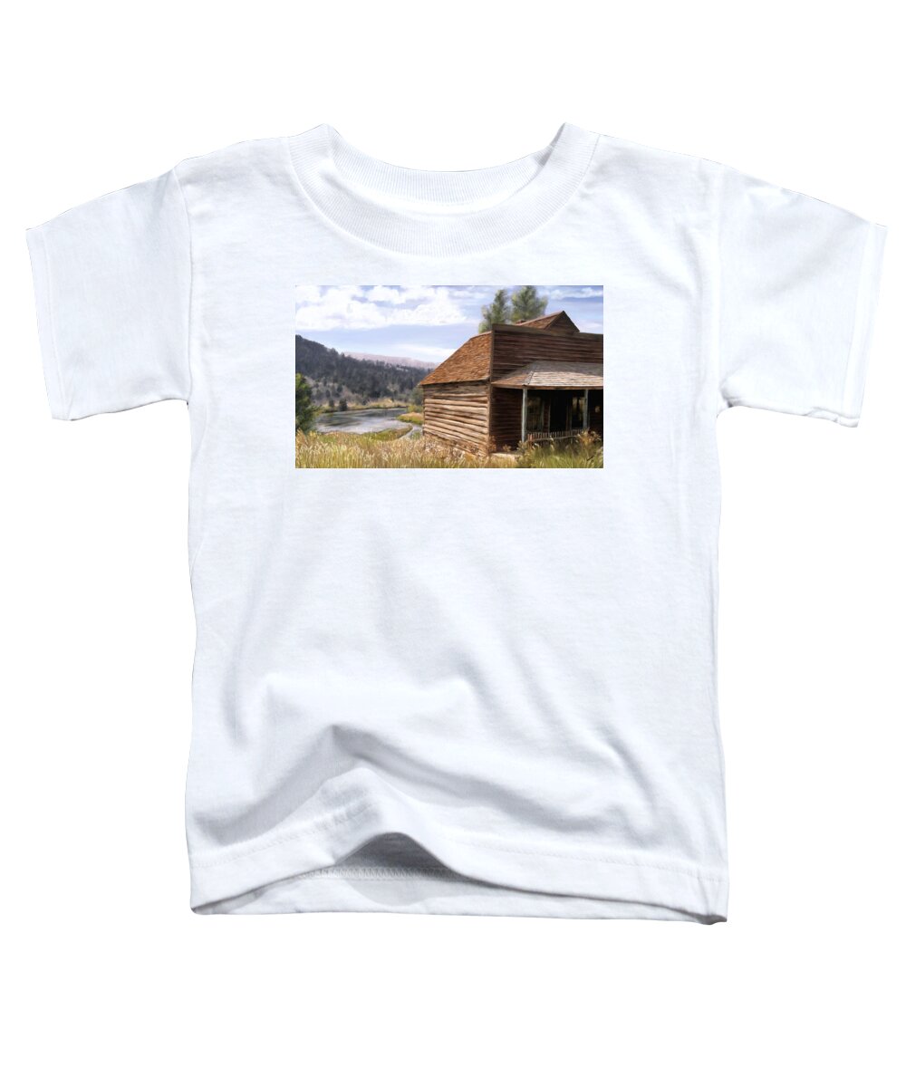 Mountains Toddler T-Shirt featuring the painting VC Backyard by Susan Kinney