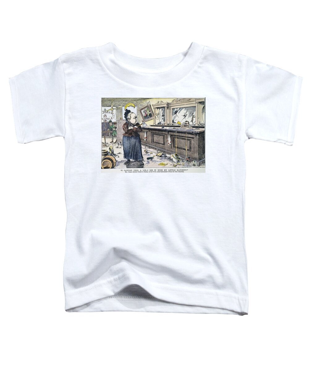 1901 Toddler T-Shirt featuring the painting Carry Nation Cartoon, 1901 #2 by Granger
