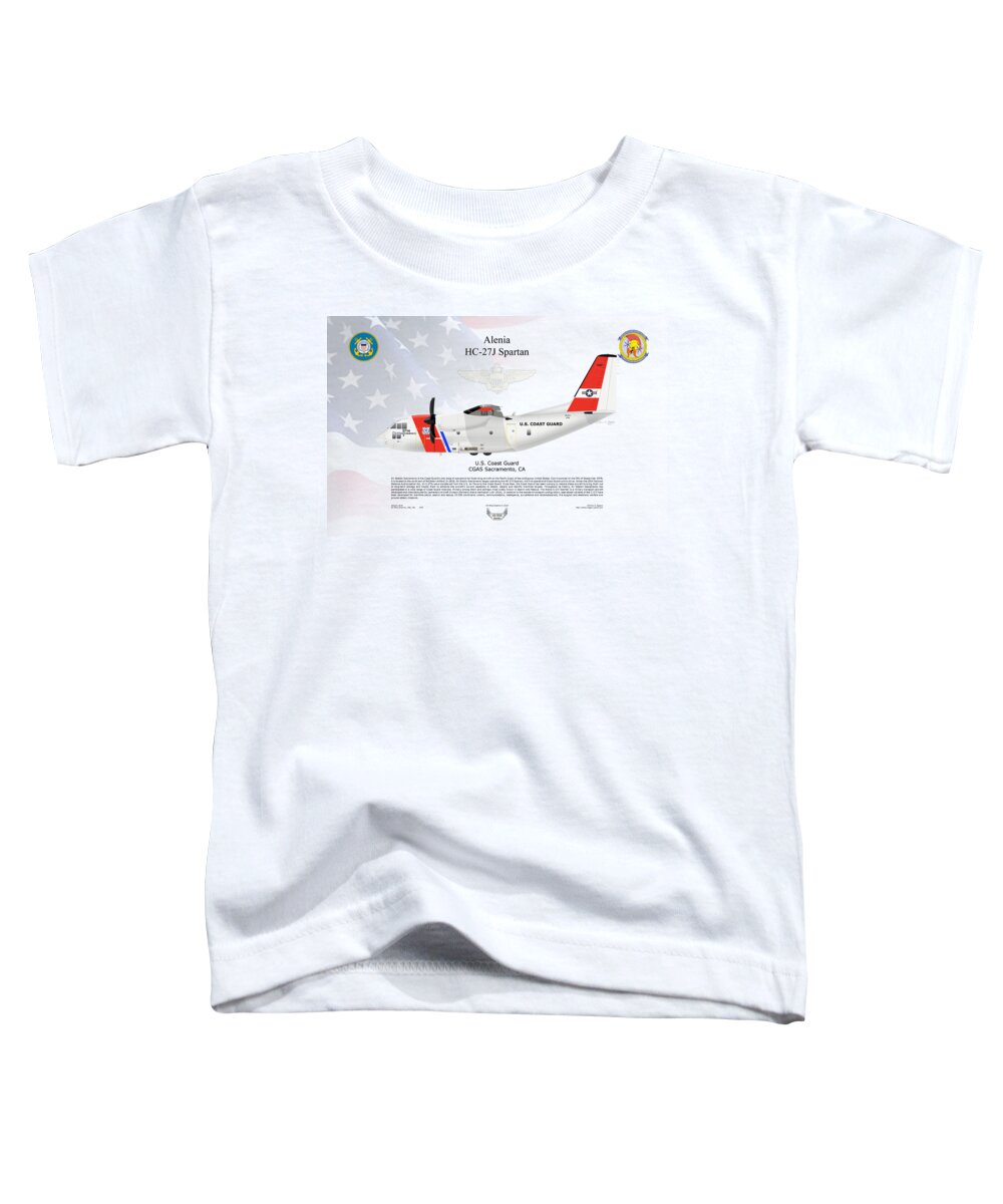 Alenia Toddler T-Shirt featuring the digital art Alenia HC-27J Spartan #1 by Arthur Eggers