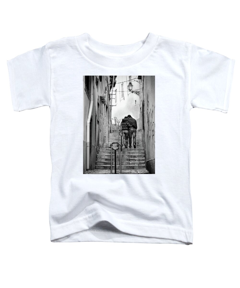 Alfama Toddler T-Shirt featuring the photograph Alfama Street #1 by Carlos Caetano