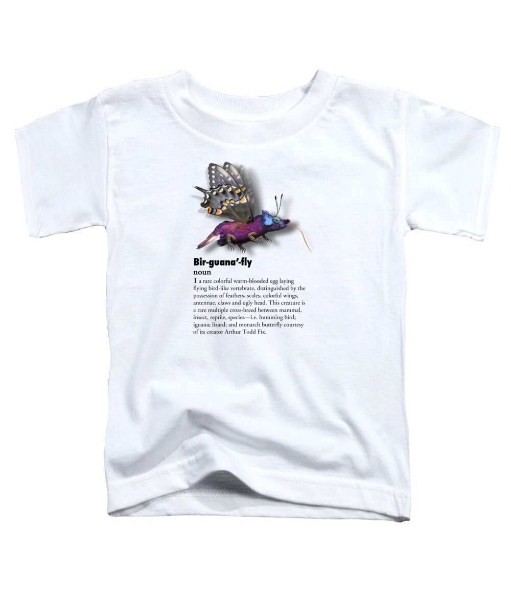 Birguanafly Toddler T-Shirt featuring the digital art Birguanafly by Arthur Fix