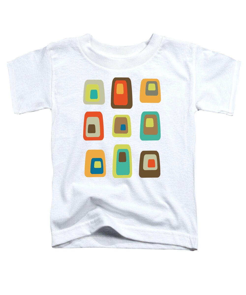 Mid Century Modern Toddler T-Shirt featuring the digital art Concentric Oblongs by Donna Mibus