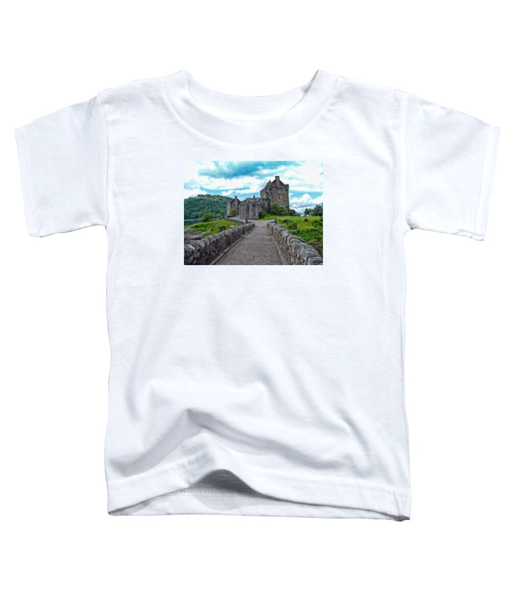 Eilean Donan Castle Toddler T-Shirt featuring the painting Eilean Donan Castle - -SCT665549 by Dean Wittle