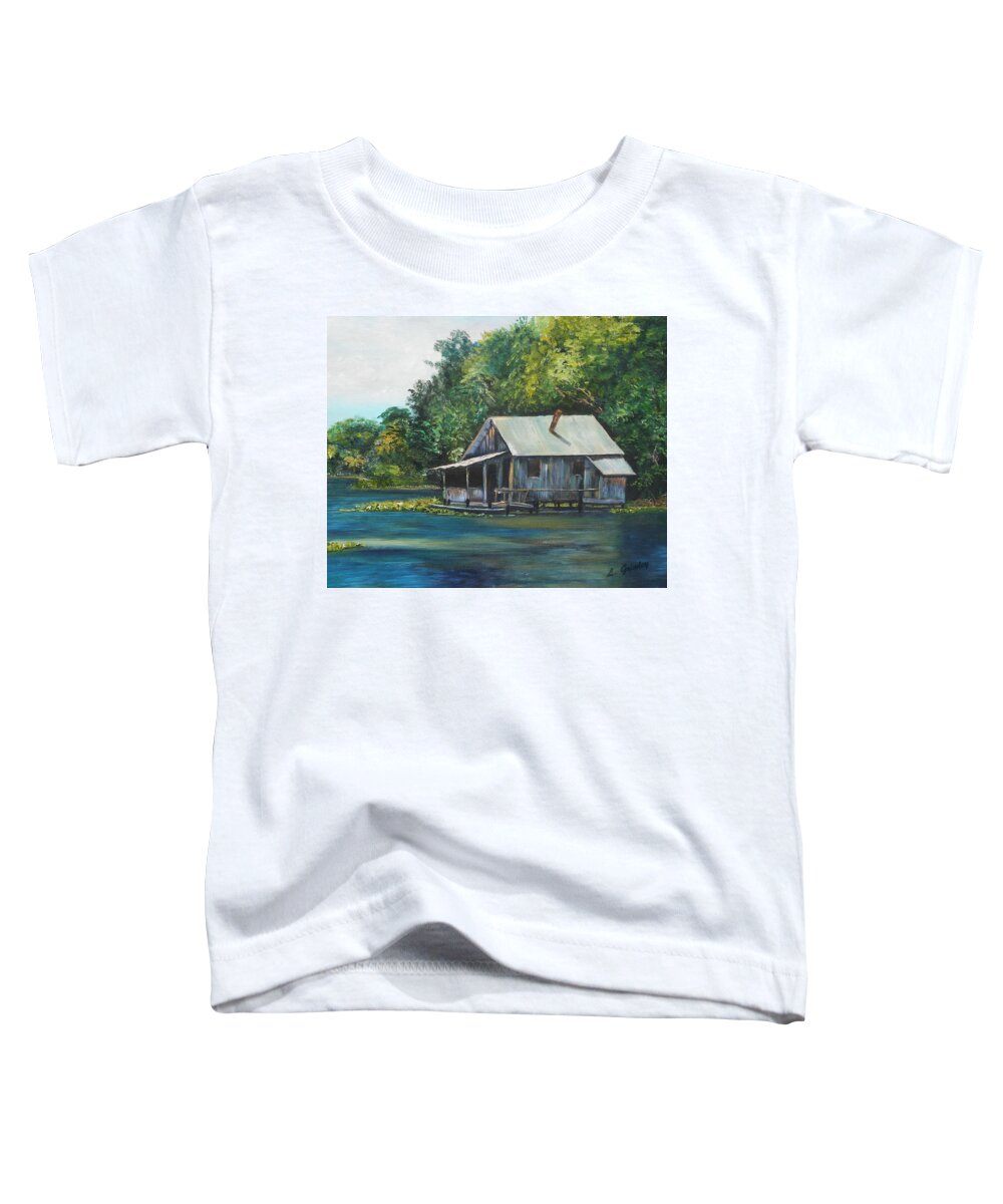 Florida Toddler T-Shirt featuring the painting Florida Fishing Shack #1 by Lessandra Grimley
