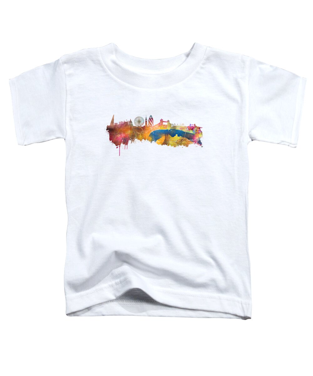 Skyline London Toddler T-Shirt featuring the digital art London skyline #1 by Justyna Jaszke JBJart