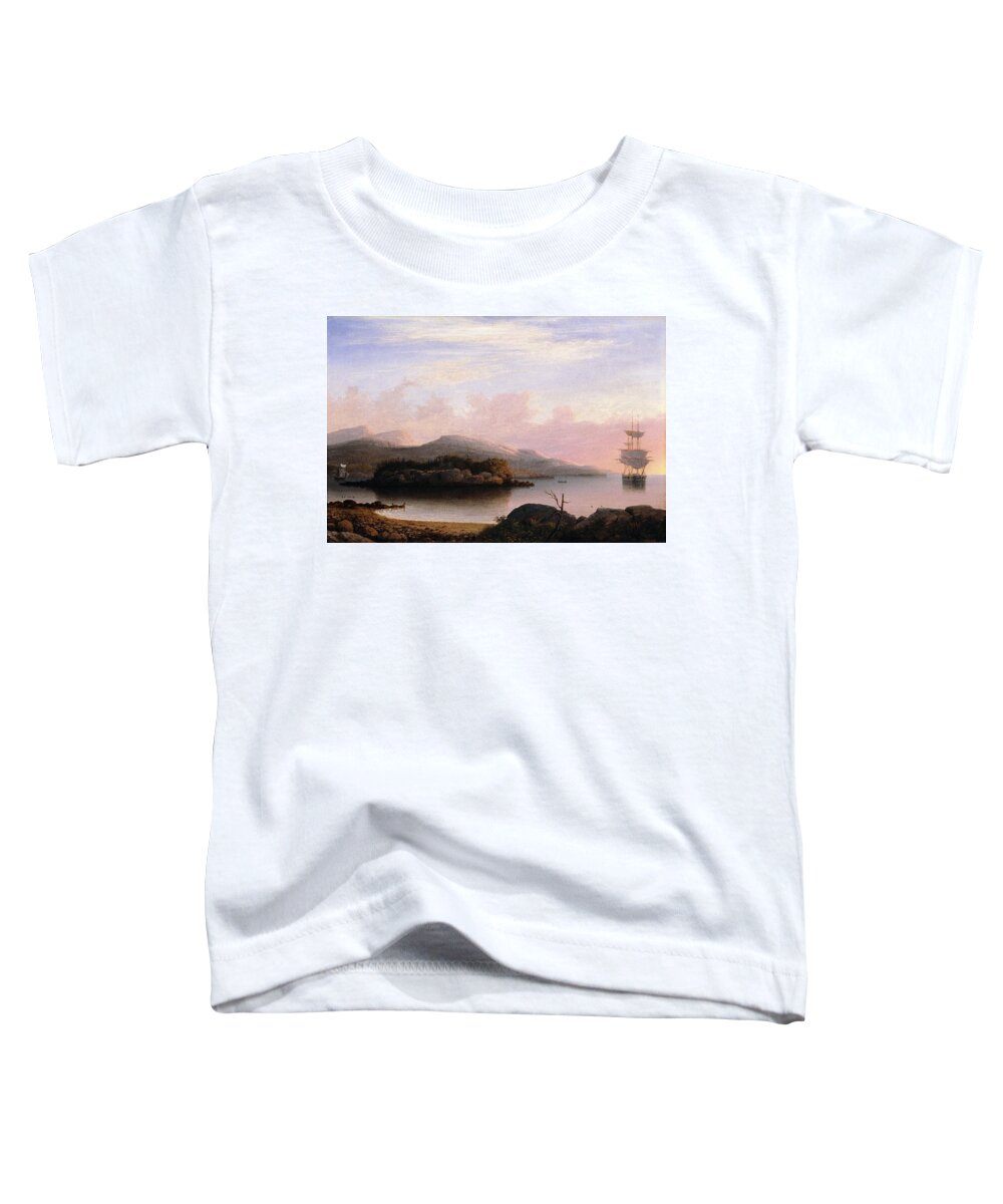 Fitz Henry Lane (american Toddler T-Shirt featuring the painting Off Mount Desert Island #1 by Fitz Henry