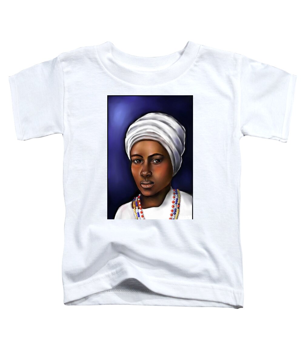 Priestess Toddler T-Shirt featuring the digital art Priestess of Santeria #1 by Carmen Cordova