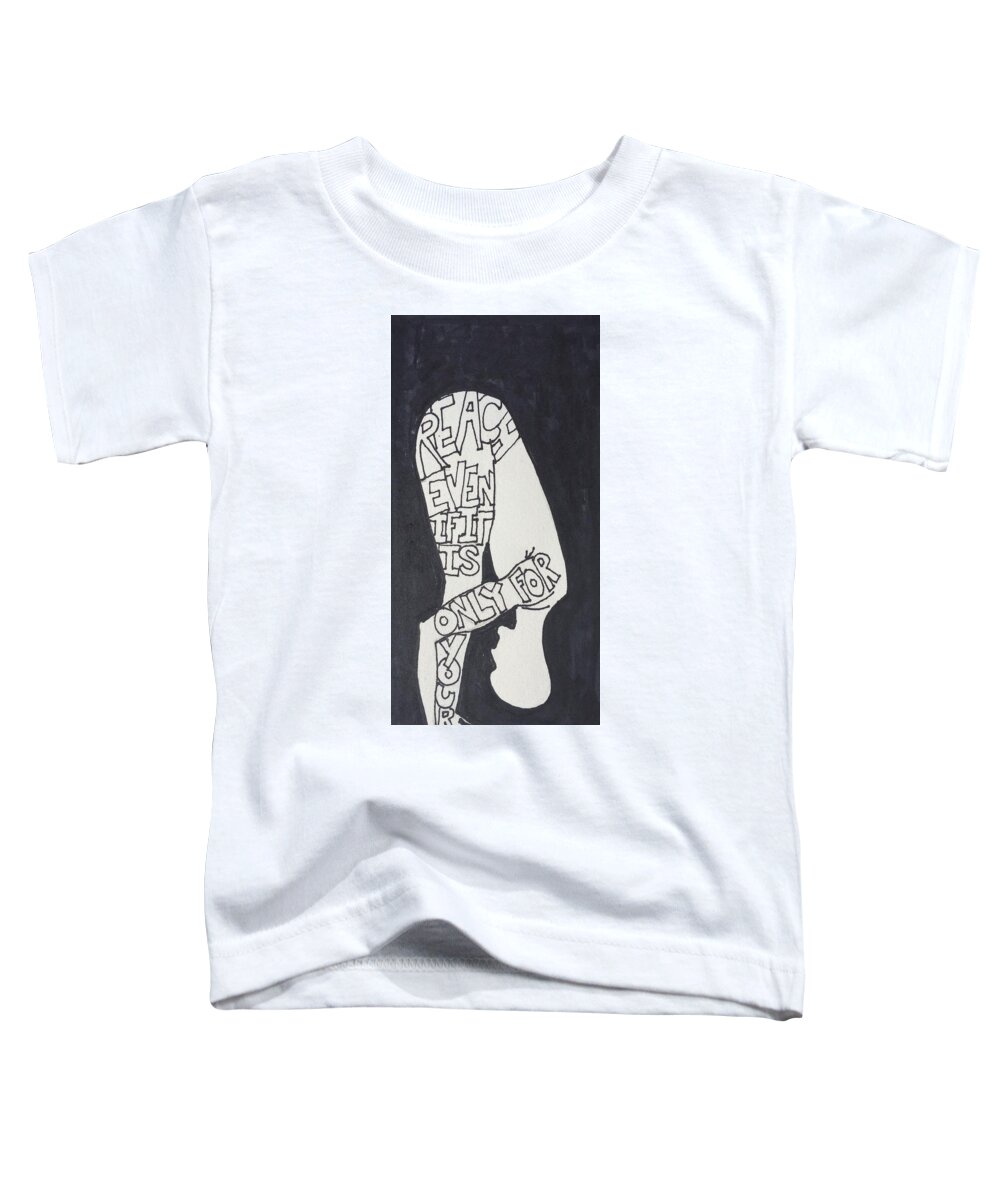 Self-love Toddler T-Shirt featuring the drawing Reach #1 by Sara Young