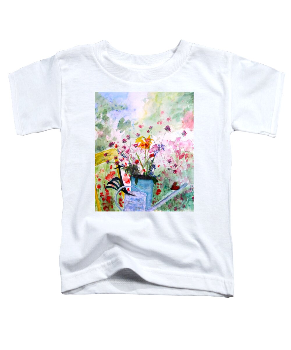 Butterfly Toddler T-Shirt featuring the painting The Magical by Beth Saffer