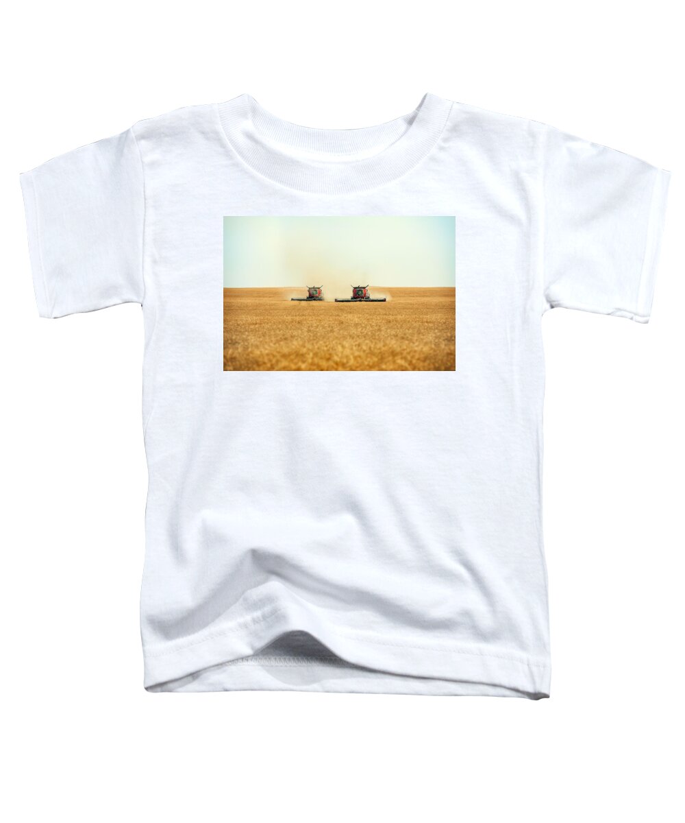 Combine Toddler T-Shirt featuring the photograph Twin Combines #1 by Todd Klassy