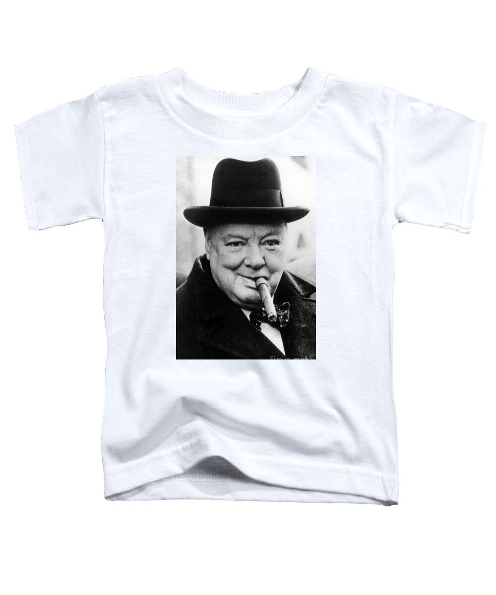 Churchill Toddler T-Shirt featuring the photograph Winston Churchill by English School