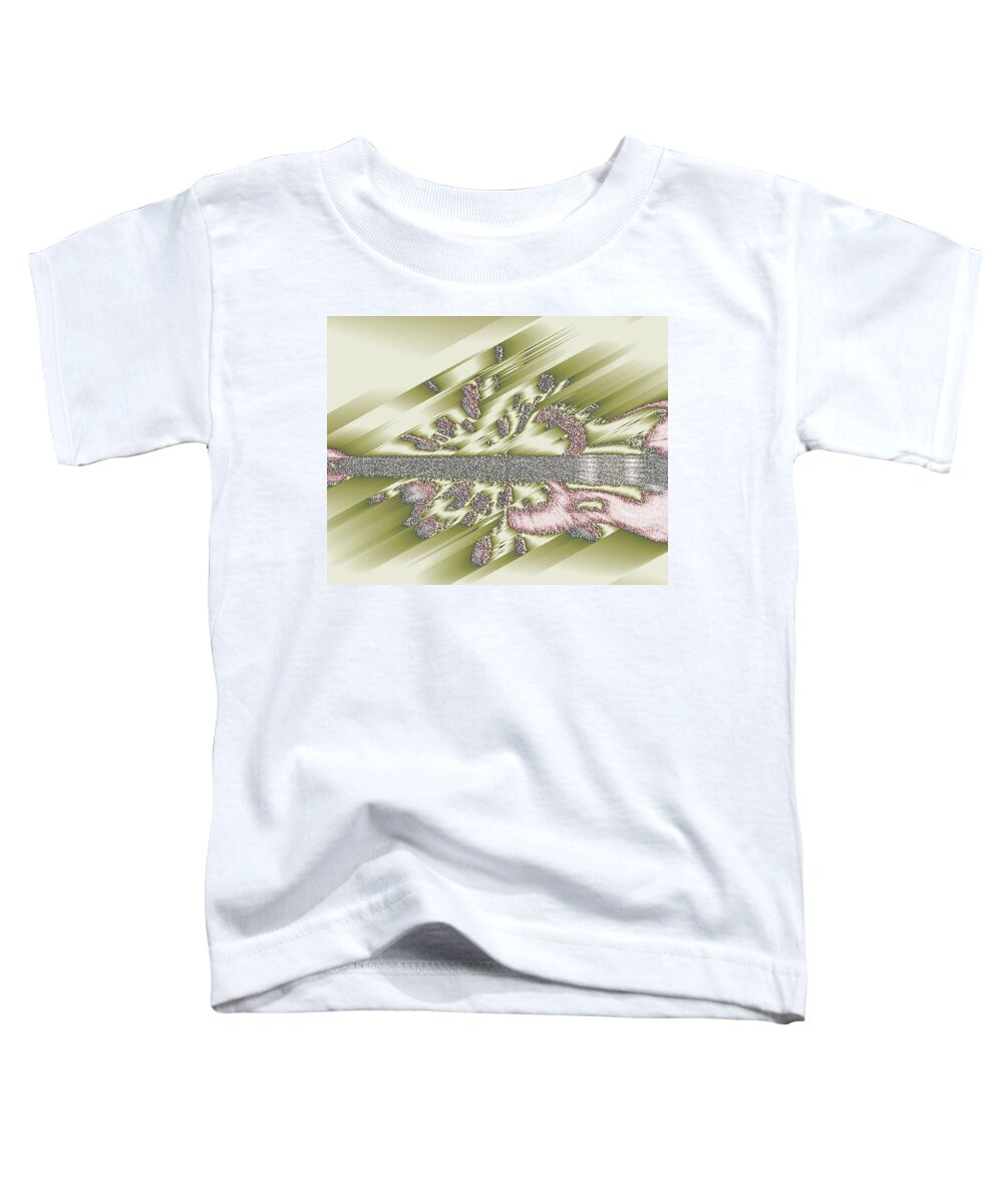 White Toddler T-Shirt featuring the digital art Wedding Guitar by Mary Russell