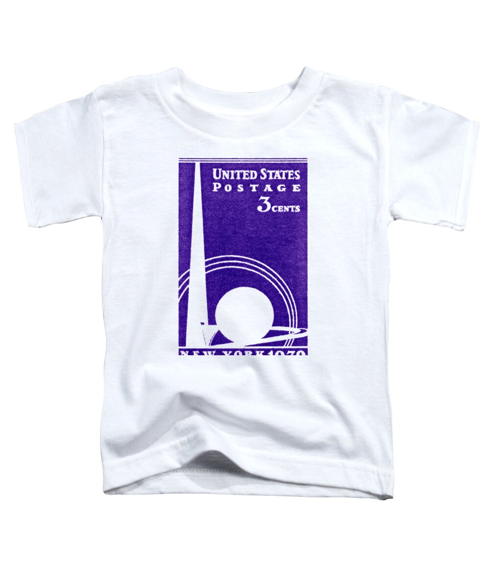 New York City Toddler T-Shirt featuring the painting 1939 New York Worlds Fair Stamp by Historic Image