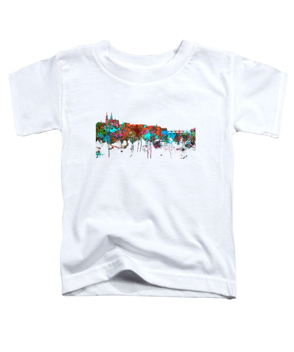 Basle Switzerland Skyline Toddler T-Shirt featuring the digital art Basle Switzerland Skyline #2 by Marlene Watson