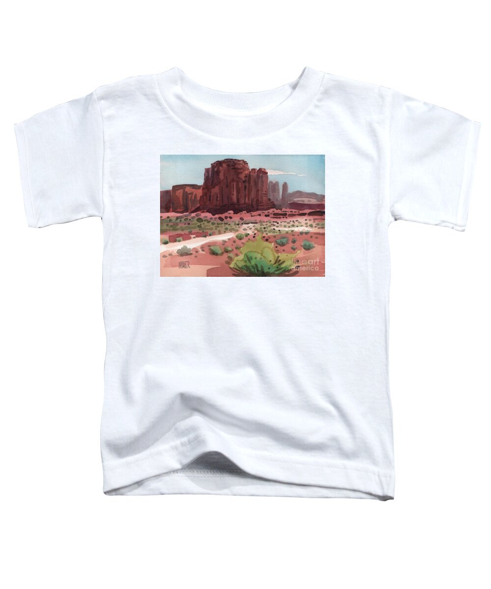 Two Elephants Butte Toddler T-Shirt featuring the painting Buttes and Mesas by Donald Maier