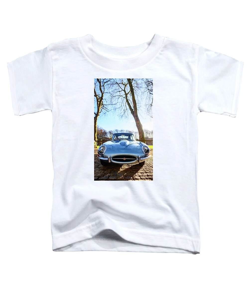 Avenue Drivers Club Queens Sq. Toddler T-Shirt featuring the photograph E type Jaguar #2 by Colin Rayner