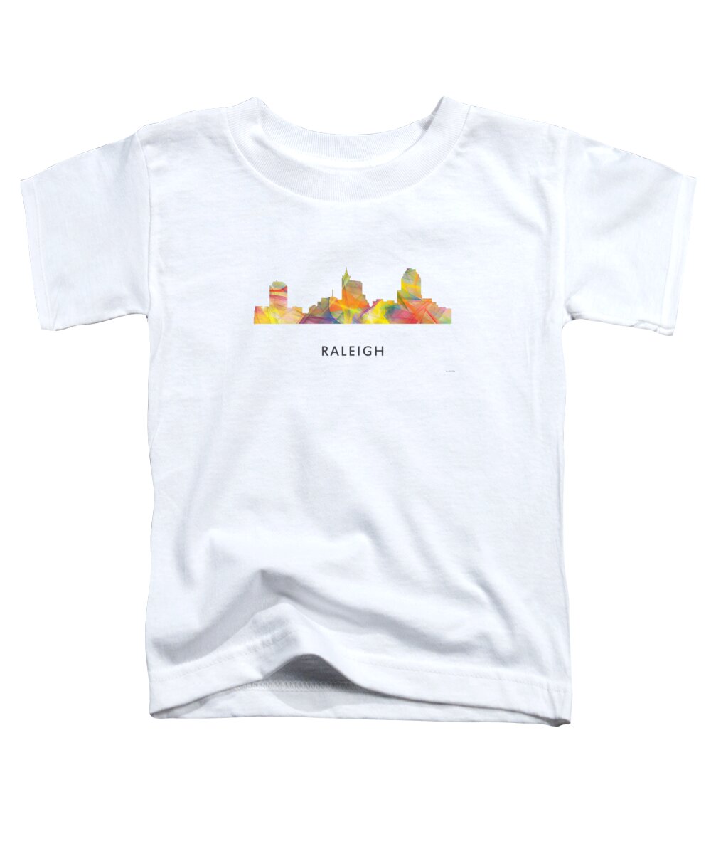Raleigh North Carolina Skyline Toddler T-Shirt featuring the digital art Raleigh North Carolina Skyline #2 by Marlene Watson
