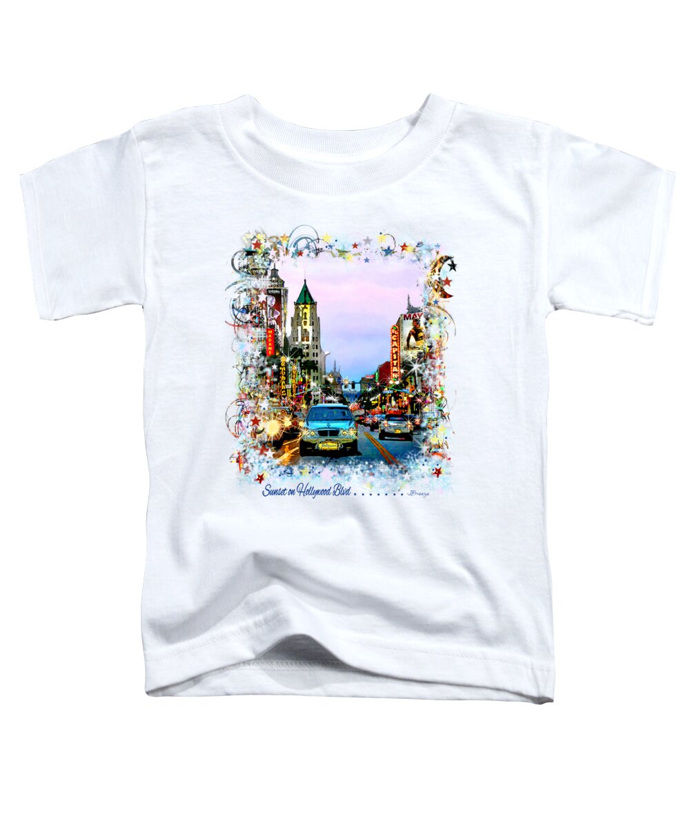 T-shirt Design Toddler T-Shirt featuring the photograph Sunset on Hollywood Blvd #1 by Jennie Breeze