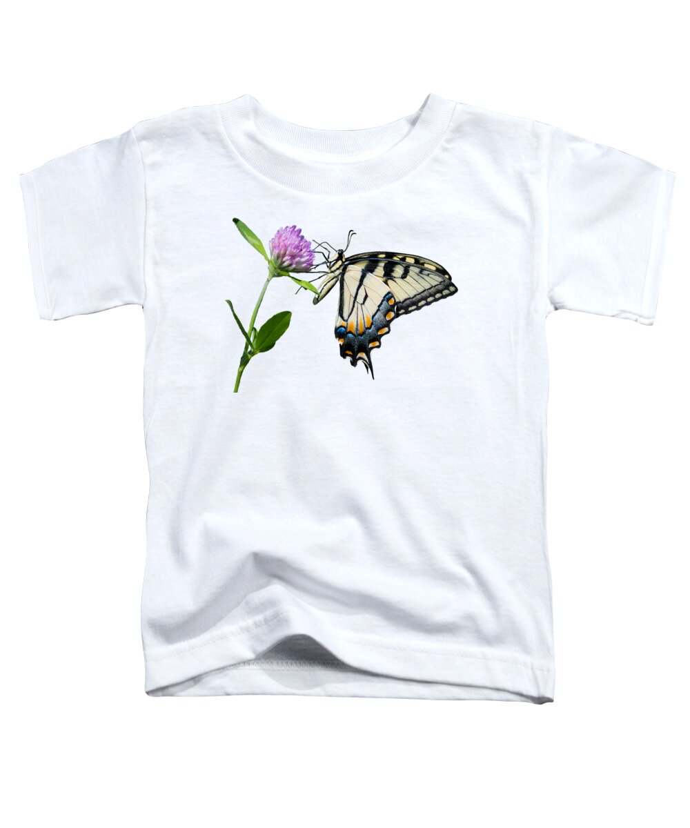 Tiger Swallowtail Butterfly Toddler T-Shirt featuring the photograph Tiger Swallowtail Butterfly by Holden The Moment