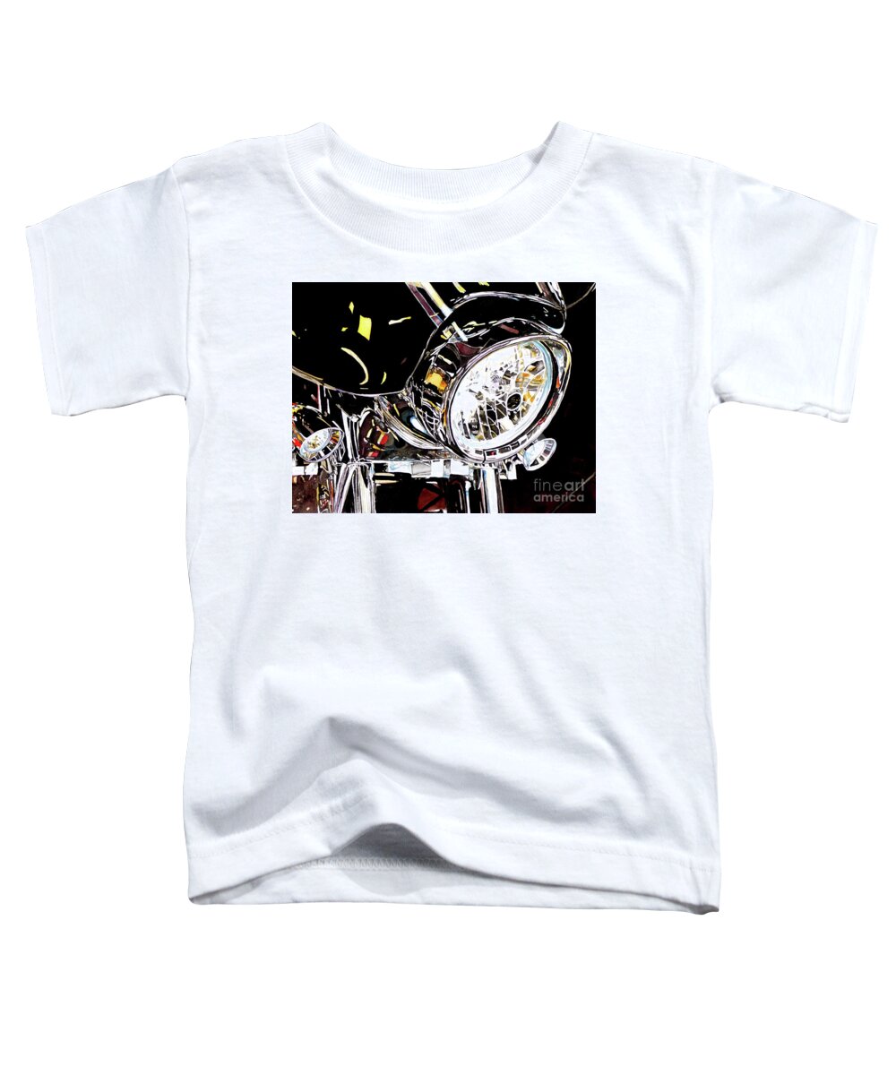 Motorcycle Toddler T-Shirt featuring the painting #243 Motorcycle Headlight #243 by William Lum