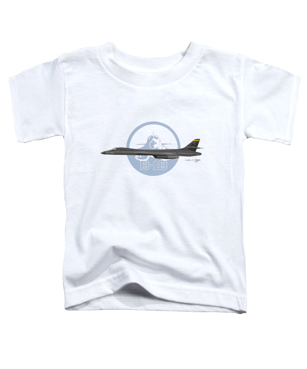 B-1b Toddler T-Shirt featuring the digital art B-1B Lancer #4 by Arthur Eggers