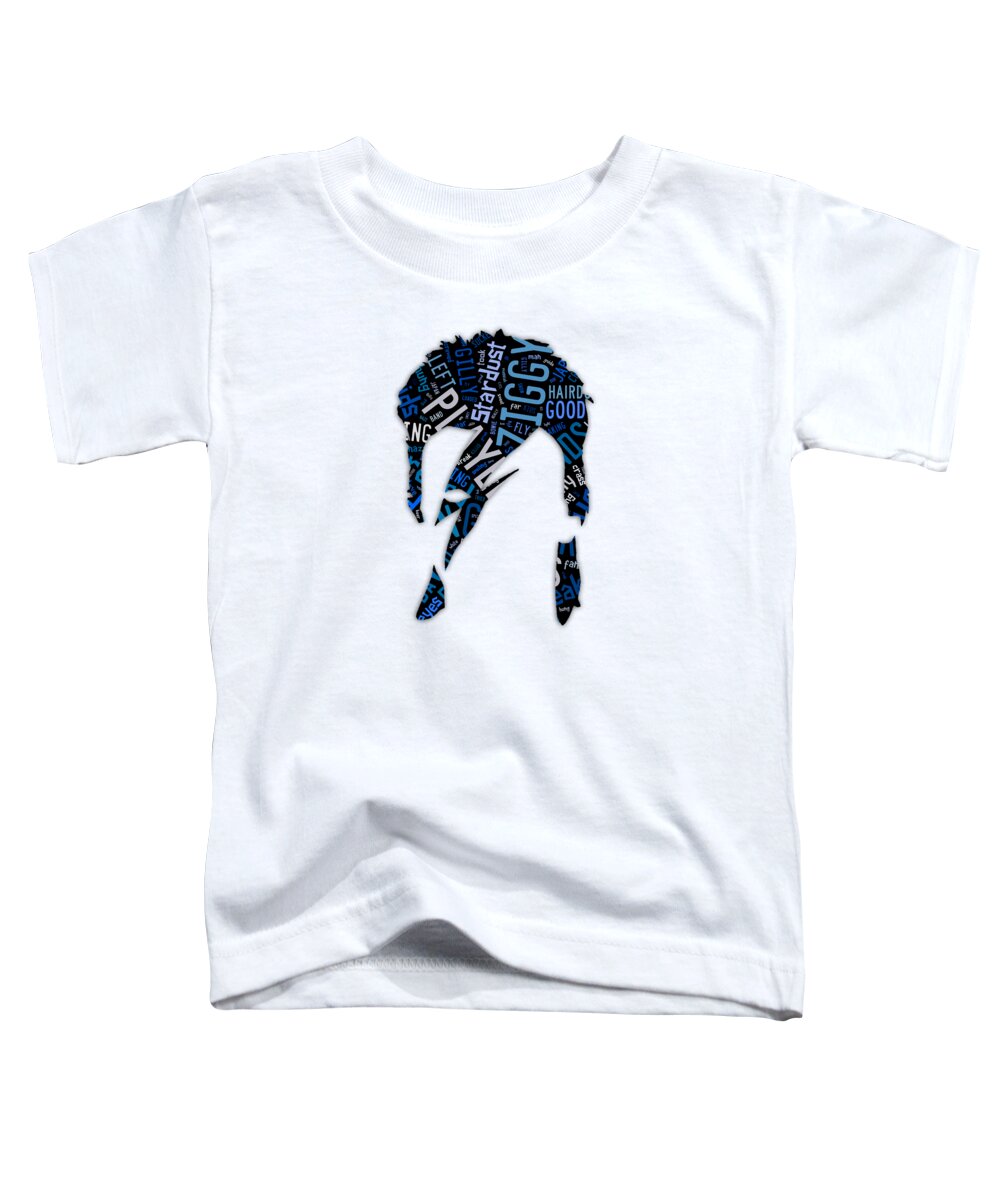 David Bowie Toddler T-Shirt featuring the mixed media David Bowie Ziggy Stardust Song Lyrics #2 by Marvin Blaine