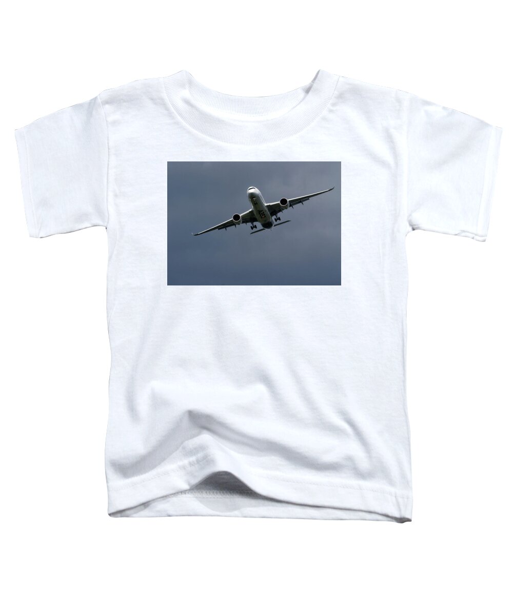 Transportation Toddler T-Shirt featuring the photograph Airbus A350 #4 by Shirley Mitchell
