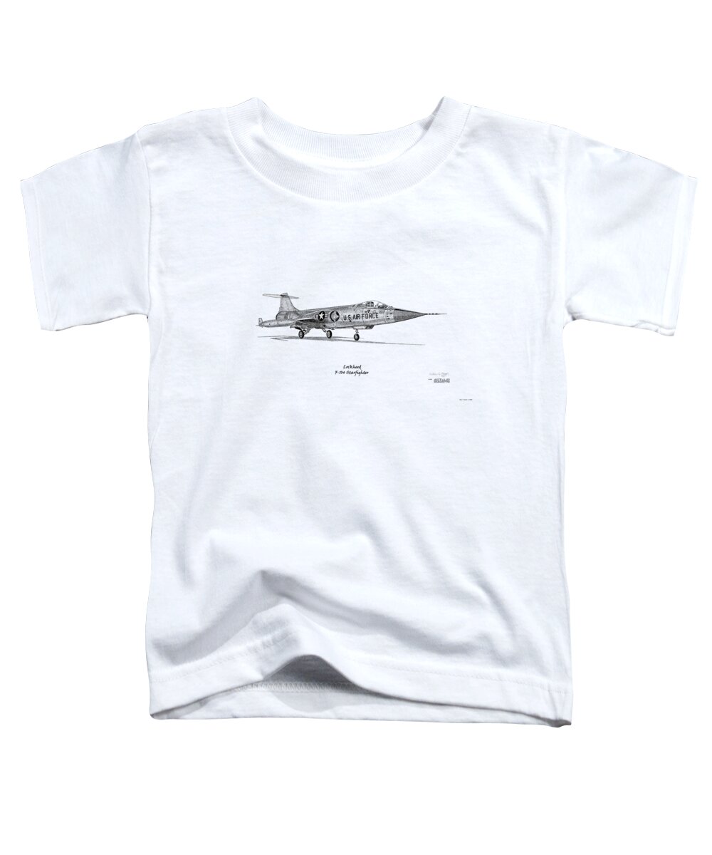 Lockheed Toddler T-Shirt featuring the digital art Lockheed F-104 Starfighter #1 by Arthur Eggers