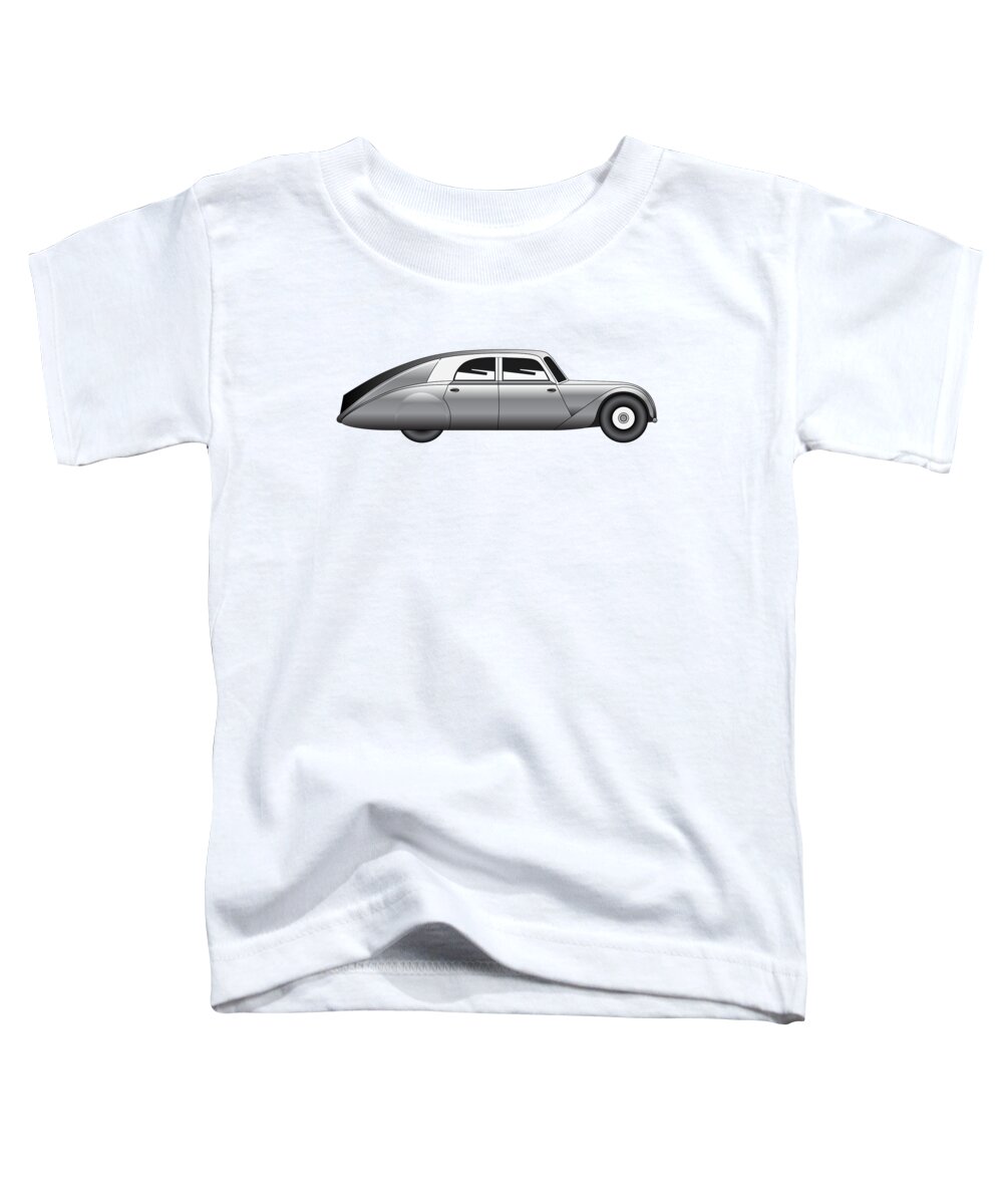 Car Toddler T-Shirt featuring the digital art Sedan - vintage model of car #4 by Michal Boubin