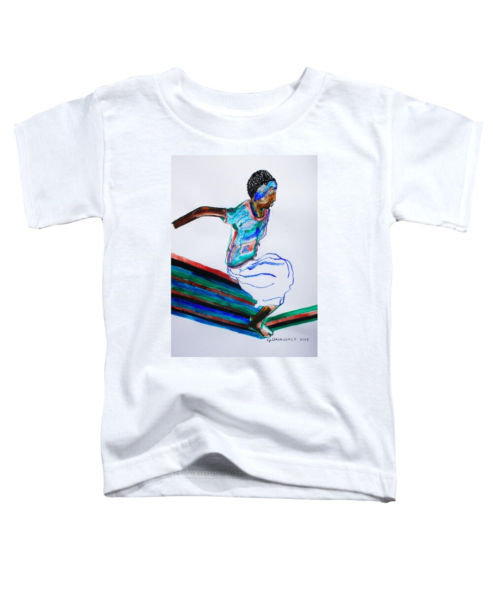 Jesus Toddler T-Shirt featuring the painting Bakiga Dance - Uganda #5 by Gloria Ssali