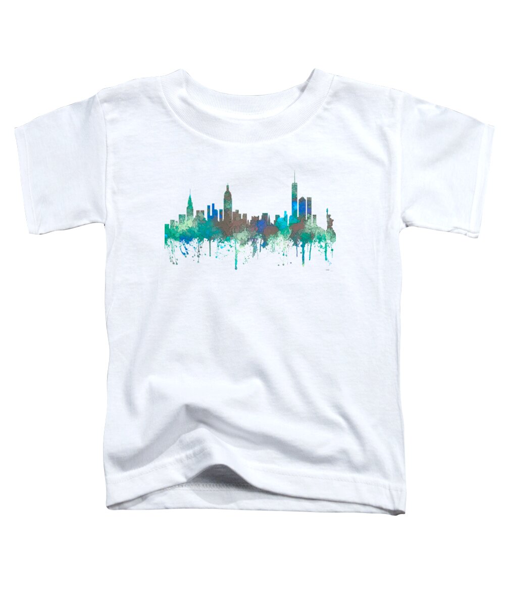 New York Ny Skyline Toddler T-Shirt featuring the digital art New York NY Skyline #6 by Marlene Watson
