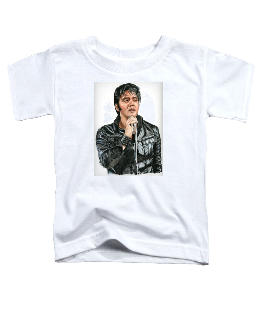 Elvis Toddler T-Shirt featuring the drawing 68 Comeback by Rob De Vries