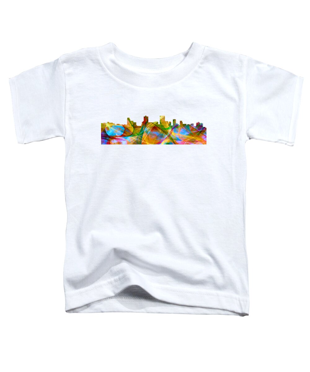 Anchorage Alaska Skyline Toddler T-Shirt featuring the digital art Anchorage Alaska Skyline #7 by Marlene Watson