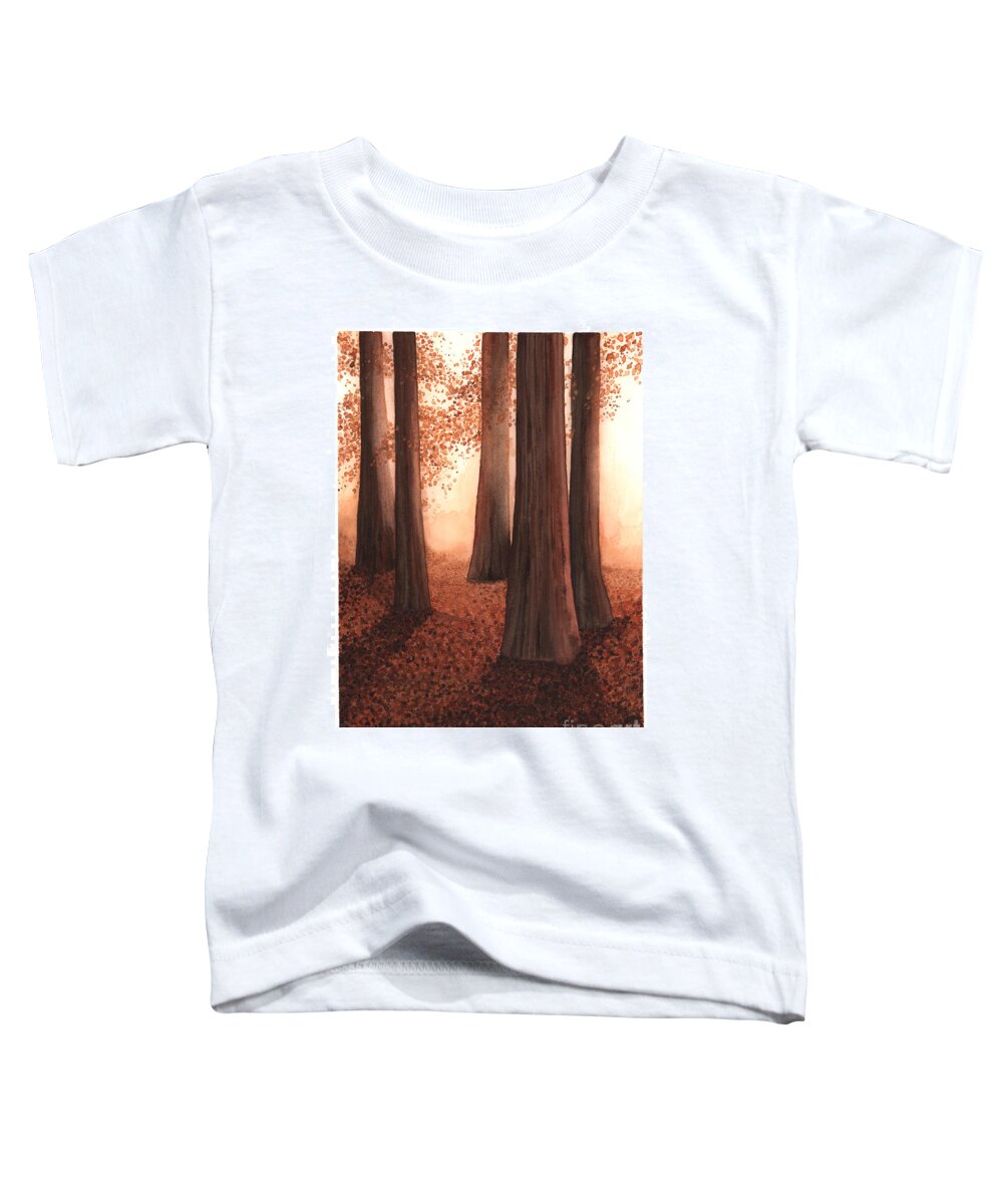 Art Toddler T-Shirt featuring the painting A Light in the Woods by Hilda Wagner