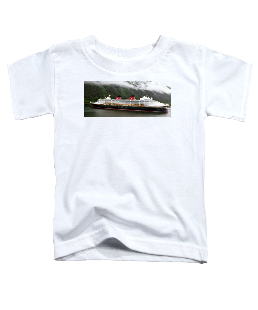 A Mickey Mouse Cruise Ship Toddler T-Shirt featuring the painting A Mickey Mouse Cruise Ship by Barbara Snyder