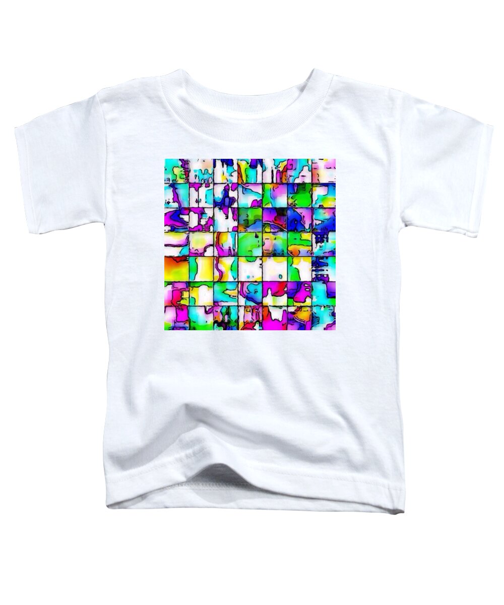 Digital Art Toddler T-Shirt featuring the digital art Abstract Quilt by Karen Buford