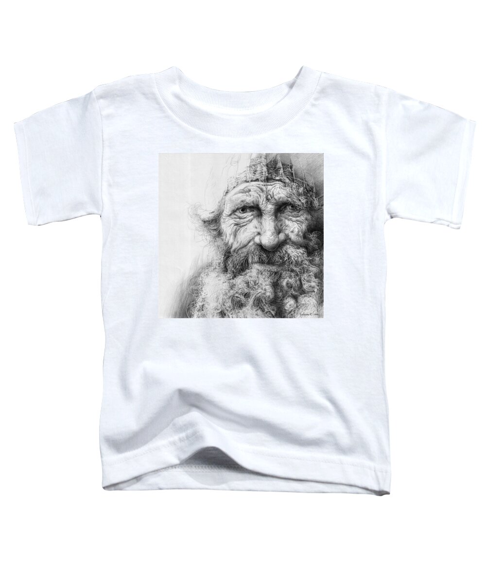 Russian Artists New Wave Toddler T-Shirt featuring the drawing Adam. Series Forefathers by Sergey Gusarin