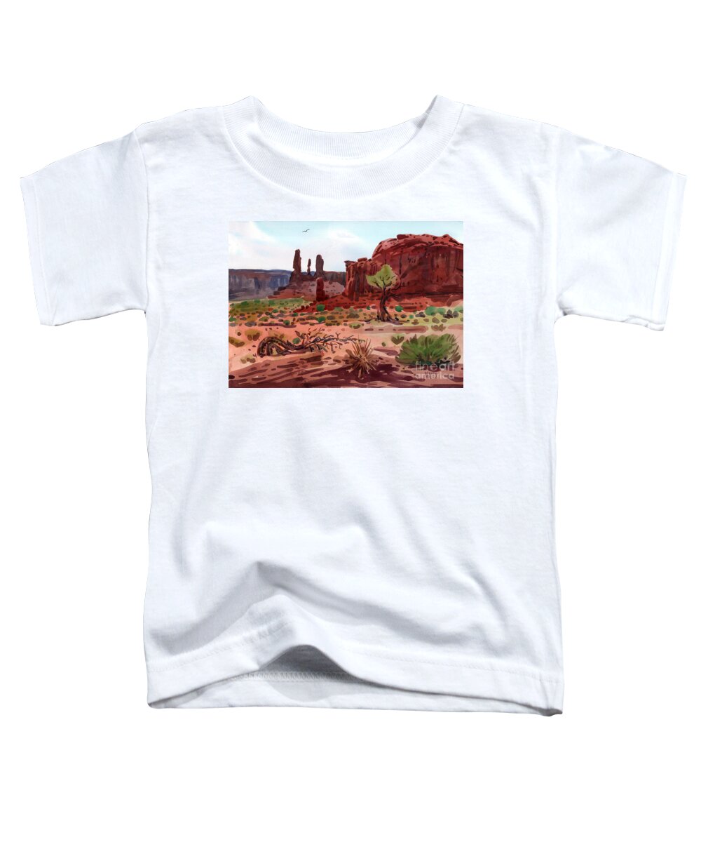Monument Valley Toddler T-Shirt featuring the painting Afternoon In Monument Valley by Donald Maier