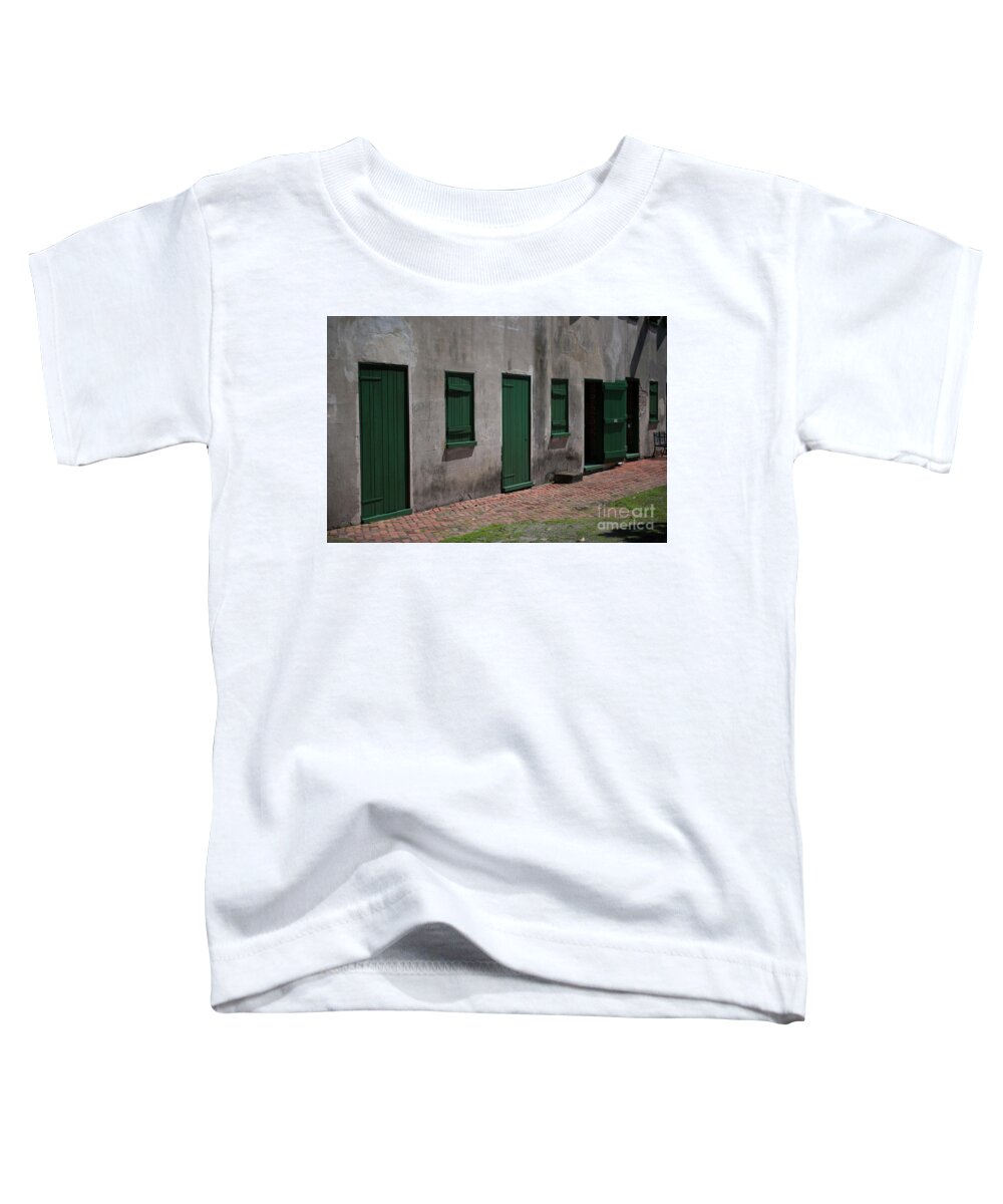 Aiken Rhett House Toddler T-Shirt featuring the photograph Aiken Doors by Dale Powell