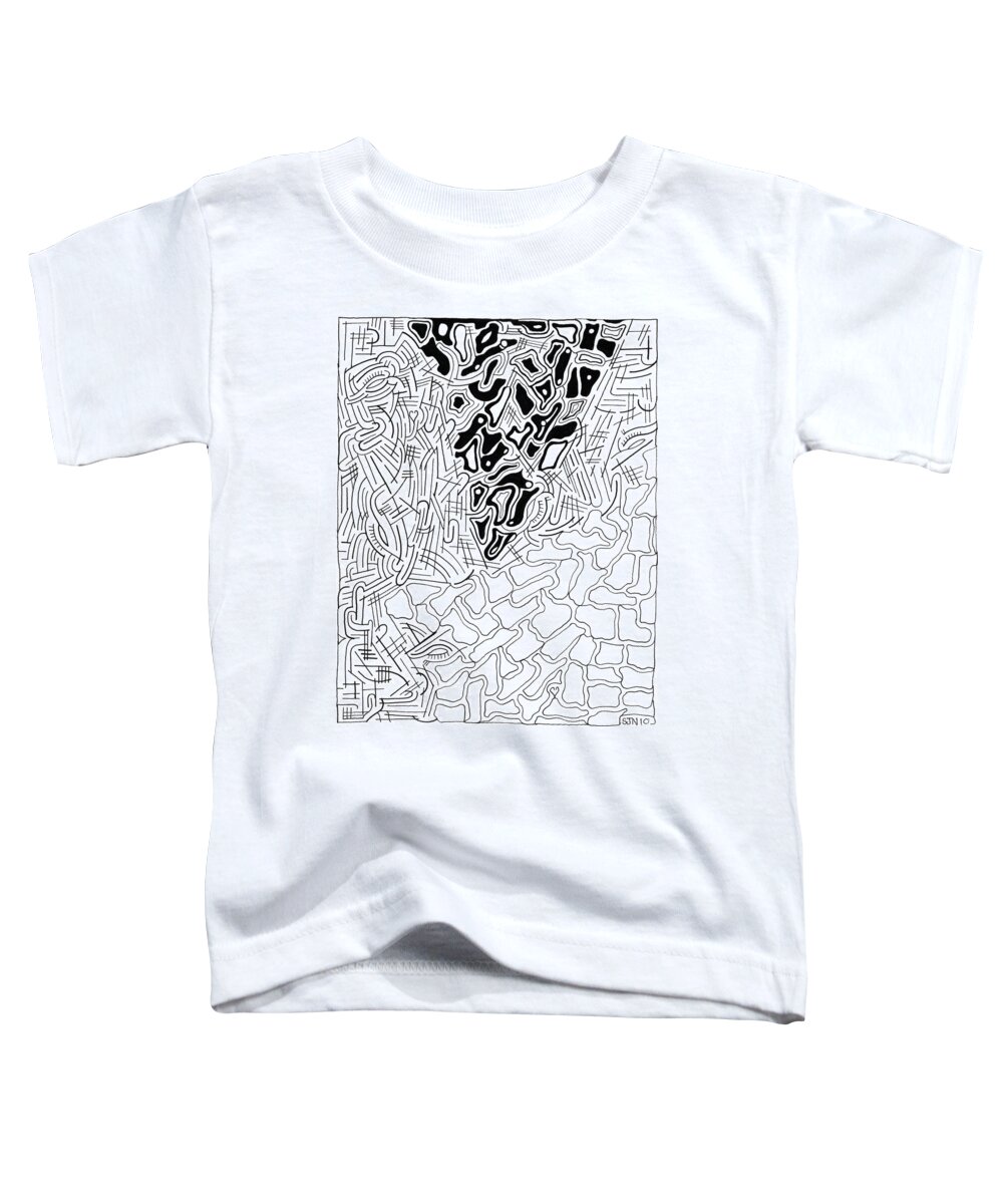 Abstract Toddler T-Shirt featuring the drawing Aikya by Steven Natanson