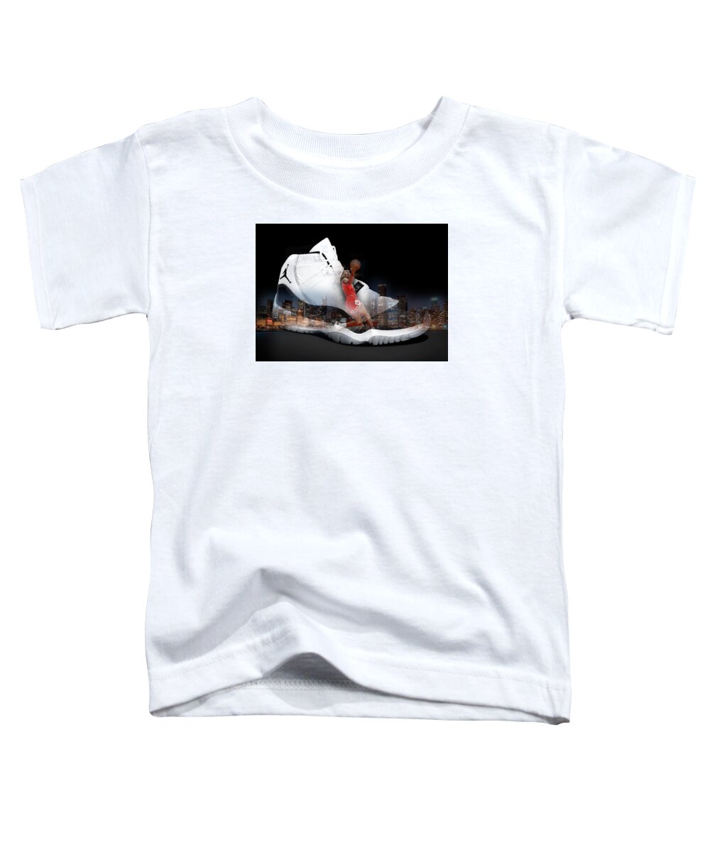 Micheal Jordan Toddler T-Shirt featuring the photograph Air Jordan Chicago by Britten Adams