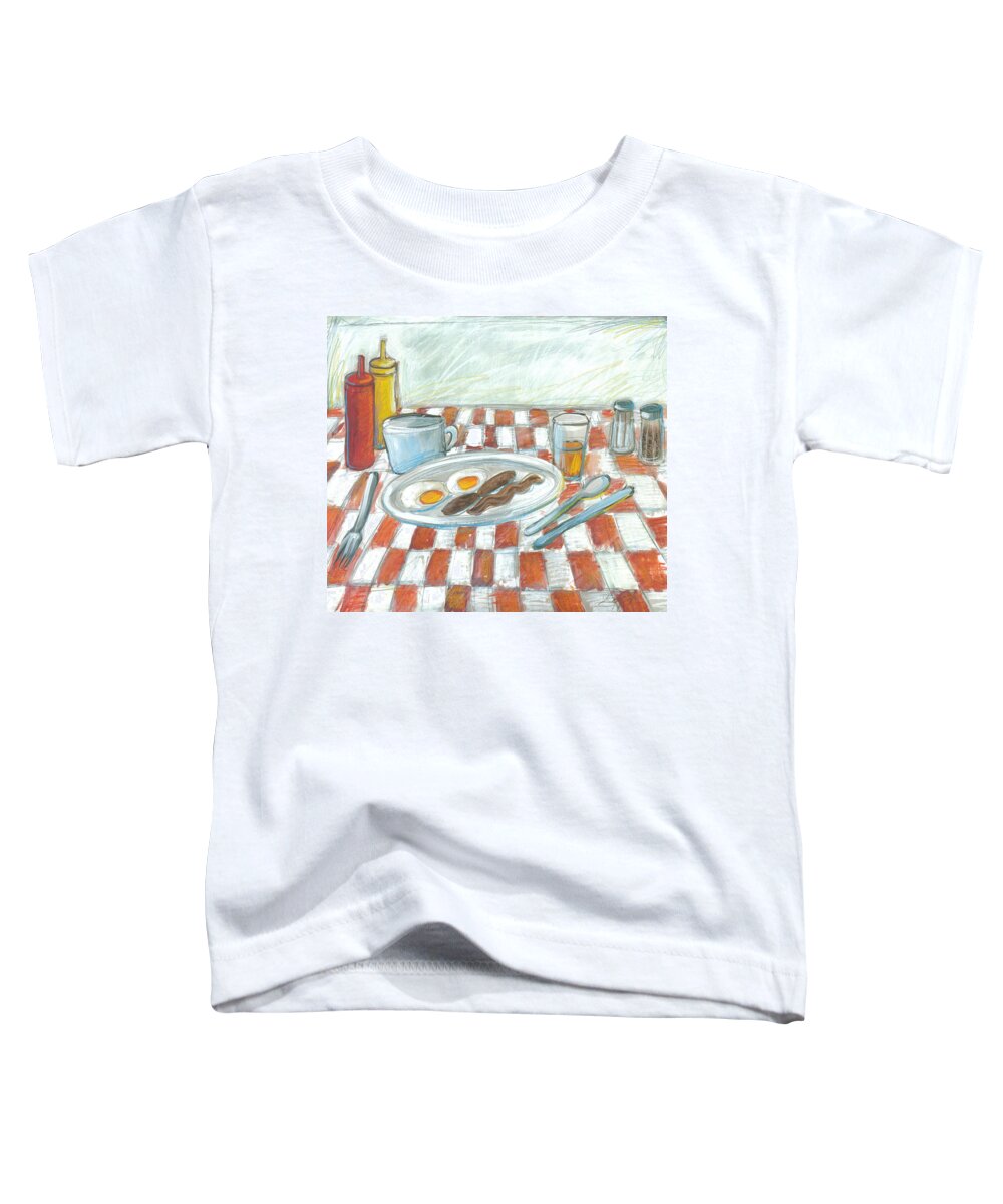 Ketchup Bottle Toddler T-Shirt featuring the painting All American Breakfast 2 by Gerry High