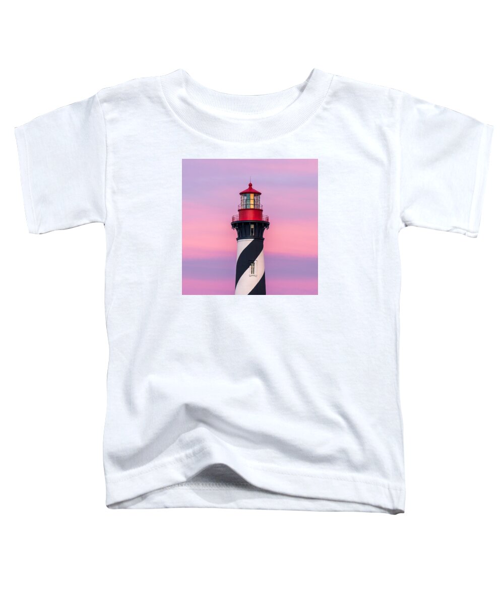 America Toddler T-Shirt featuring the photograph Anastasia Lighthouse At Dusk by Traveler's Pics