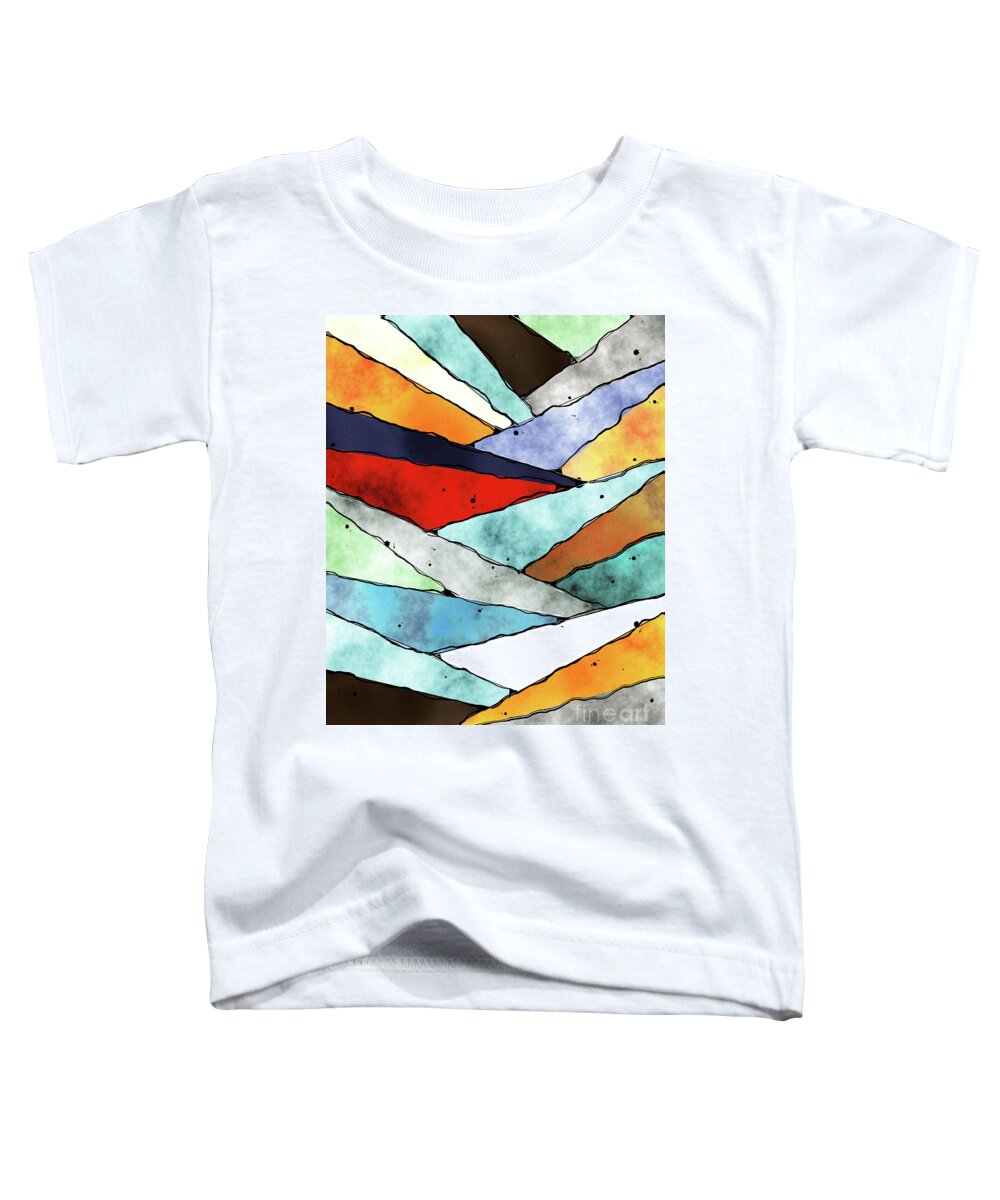 Slices Toddler T-Shirt featuring the digital art Angles of Textured Colors by Phil Perkins