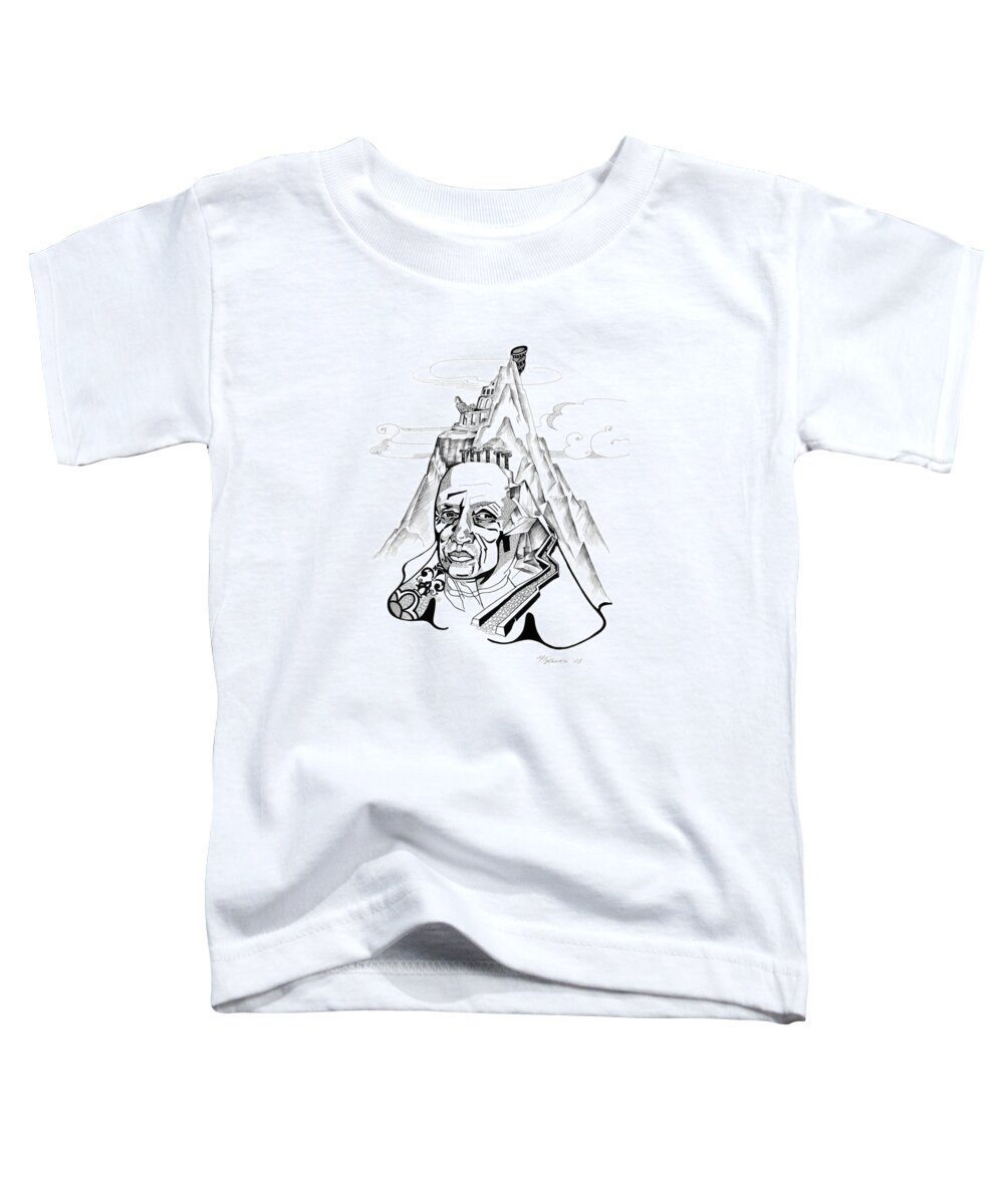 Portrait Toddler T-Shirt featuring the drawing Anna Tylkina by Yelena Tylkina