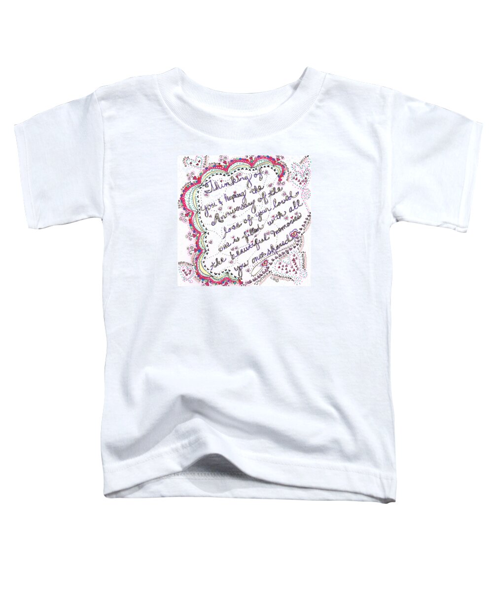 Caregiver Toddler T-Shirt featuring the drawing Anniversary Memorial by Carole Brecht