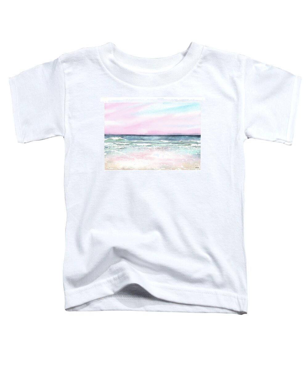 Sunset Toddler T-Shirt featuring the painting Another Beach Sunset by Hilda Wagner